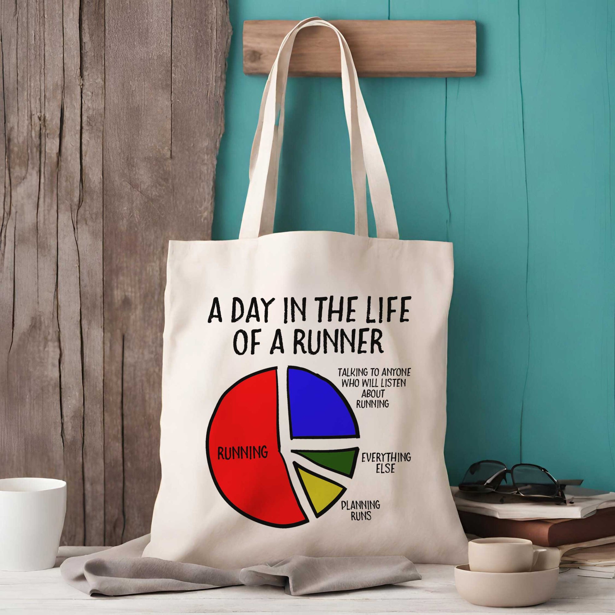 Priorities In A Slice - Day In The Life Of A Runner Tote Bag | Running Bag