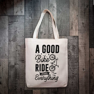 A Good Bike Ride Fixes Everything Cycling Tote Bag – Two Styles, Ideal for Bike Lovers