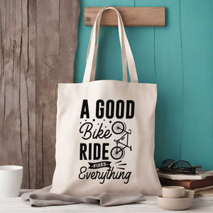 A Good Bike Ride Fixes Everything Cycling Tote Bag – Two Styles, Ideal for Bike Lovers