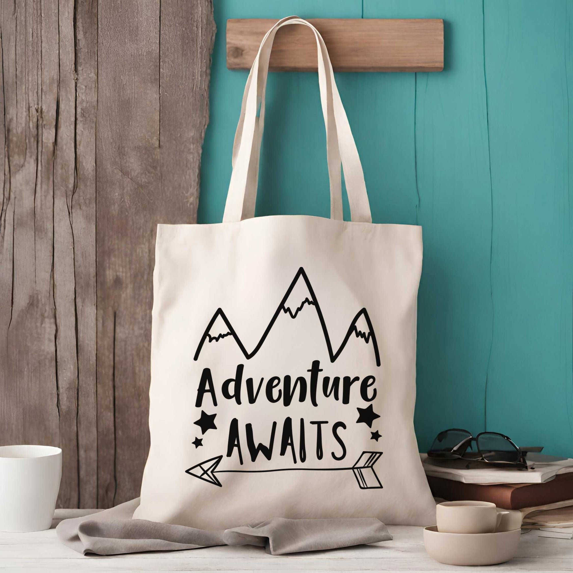 Adventure Awaits Mountain Motif Tote Bag – Two Styles, Ideal Gift for Adventurers