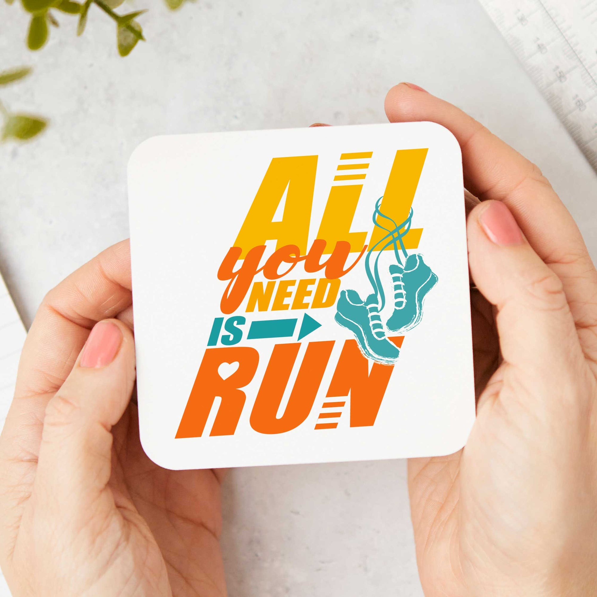 All You Need Is Run Running Coaster – Perfect Gift for Running Enthusiasts