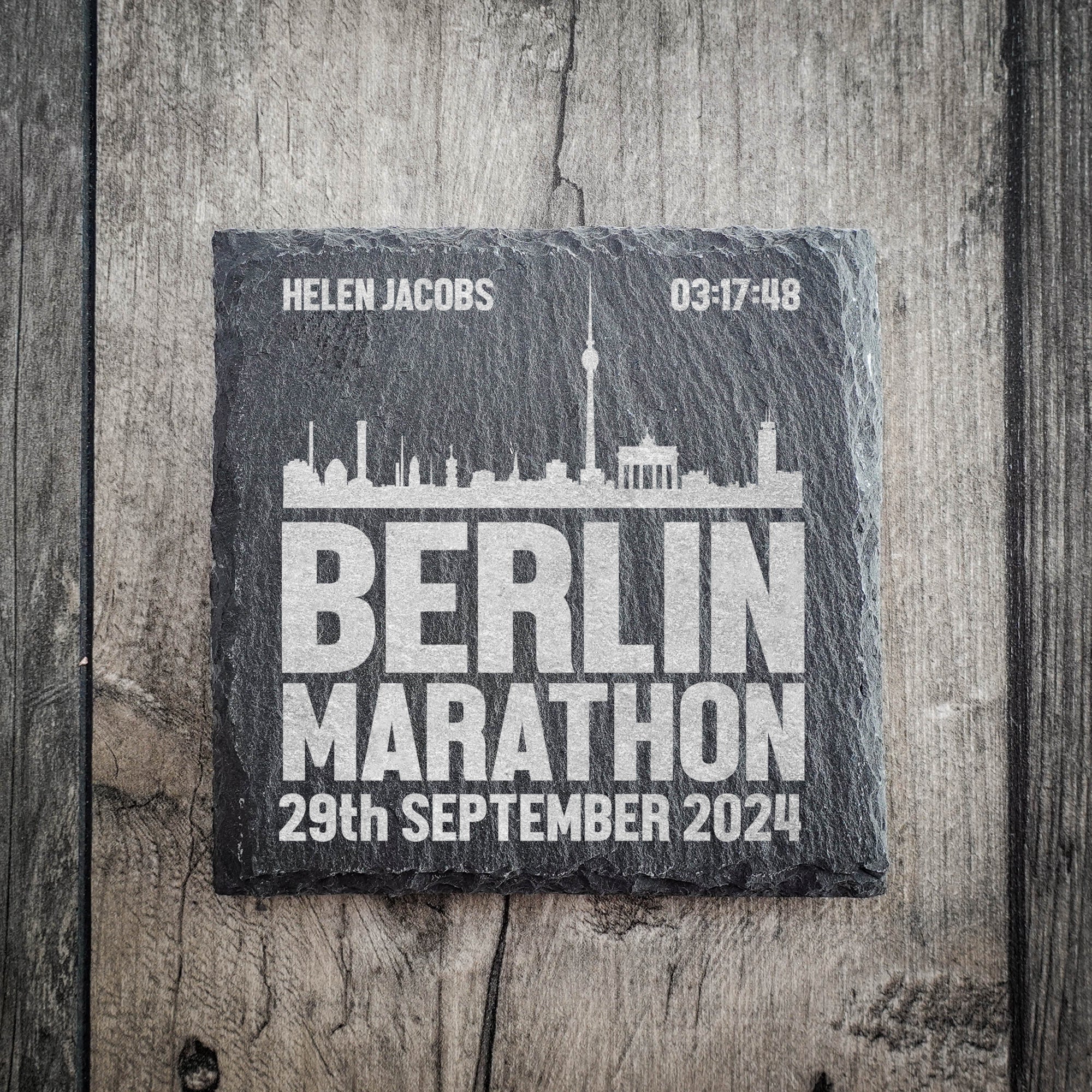 Personalised Berlin Marathon Coaster - Skyline