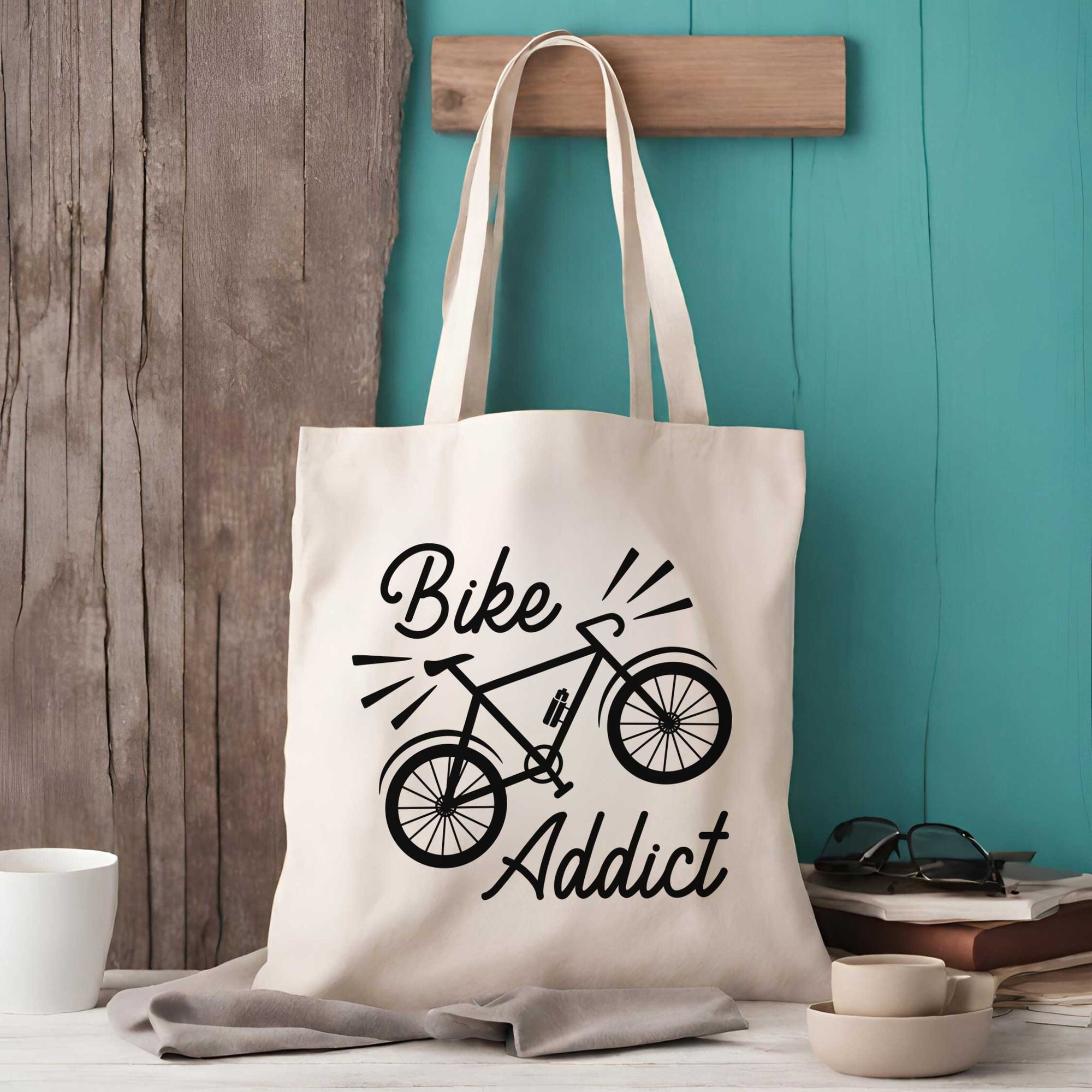 Bike Addict Cycling Tote Bag Two Styles Ideal Gift for Bike Lovers EllieBeanPrints