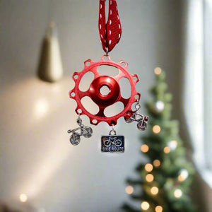 Jockey Wheel Christmas Tree Decoration – Cycling Ornament with Bike Charms