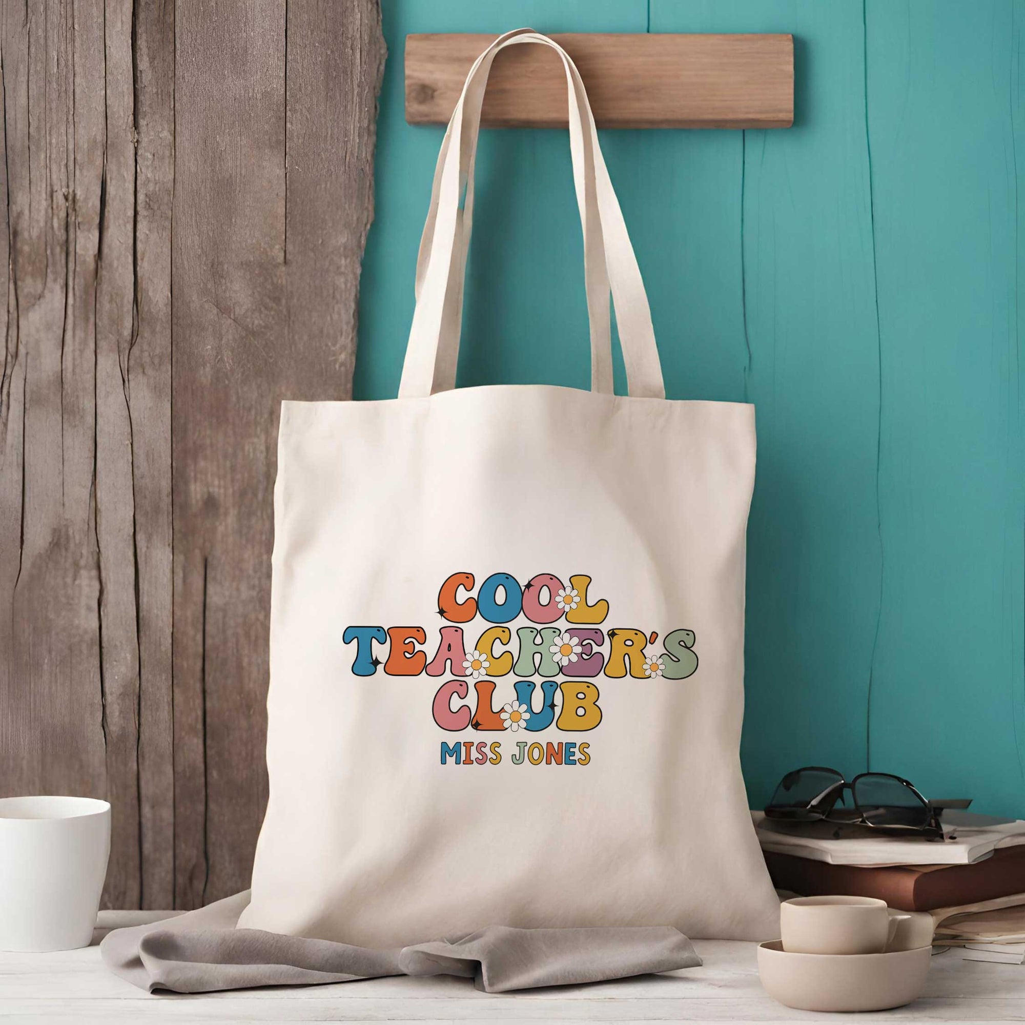 Personalised Cool Teacher Club Teacher Tote Bag