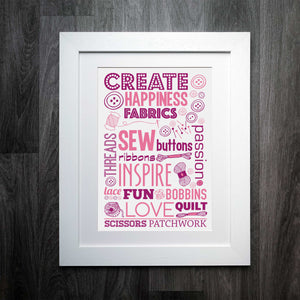 "Create" Inspirational Sewing & Craft Room Print