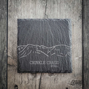 Crinkle Crags Slate Summit Line Art Coaster