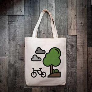 Cartoon Cycling Tote Simple Cycling Cartoon Tote Bag – Two Styles, Ideal Gift for Bike Lovers