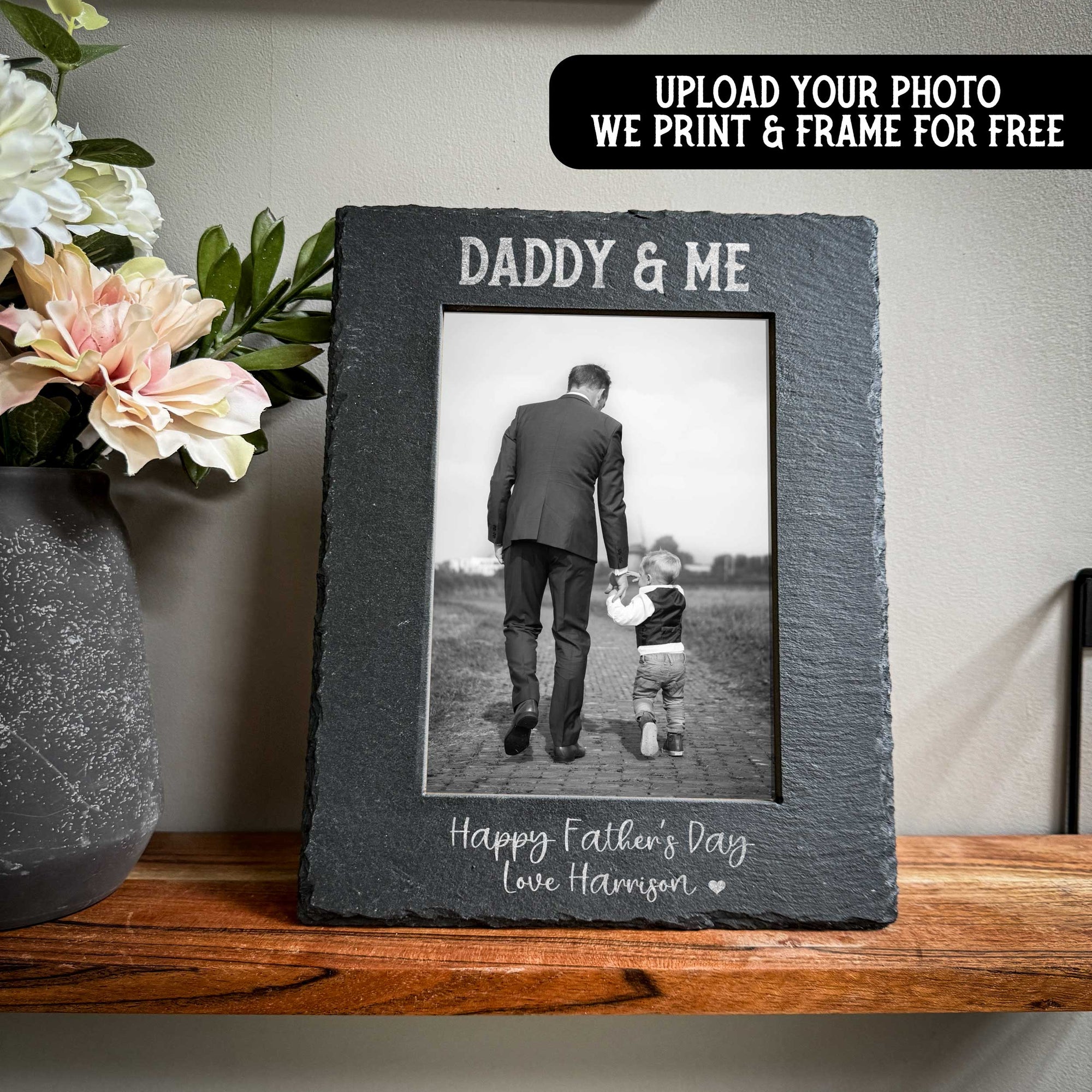 Daddy & Me Personalised Slate Photo Frame