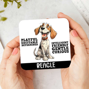 Dog Personality Premium Drinks Coasters | Choose Your Breed