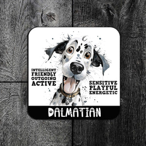 Dog Personality Premium Drinks Coasters | Choose Your Breed