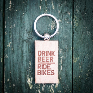 Drink Beer Ride Bikes Cycling Keyring