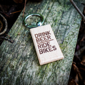 Drink Beer Ride Bikes Cycling Keyring