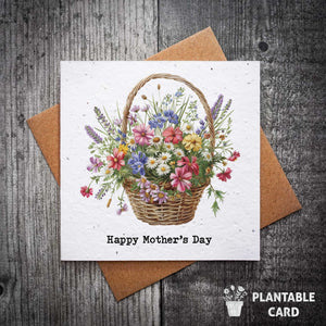 Flower Basket Happy Mother's Day | Plantable Mother's Day Card