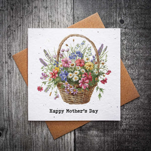 Flower Basket Happy Mother's Day | Plantable Mother's Day Card