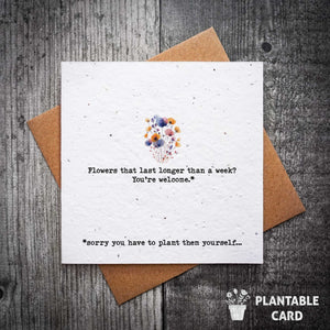 Flowers That Last Longer Than A Week Plantable Seed Card | Wildflower Card