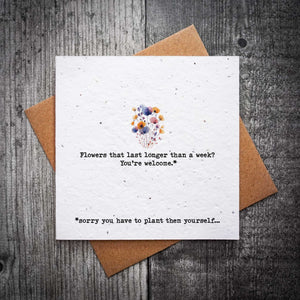 Flowers That Last Longer Than A Week Plantable Seed Card | Wildflower Card