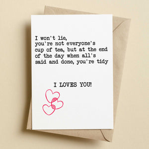 I Loves You - Gavin & Stacey Quote | Funny Valentine's Card