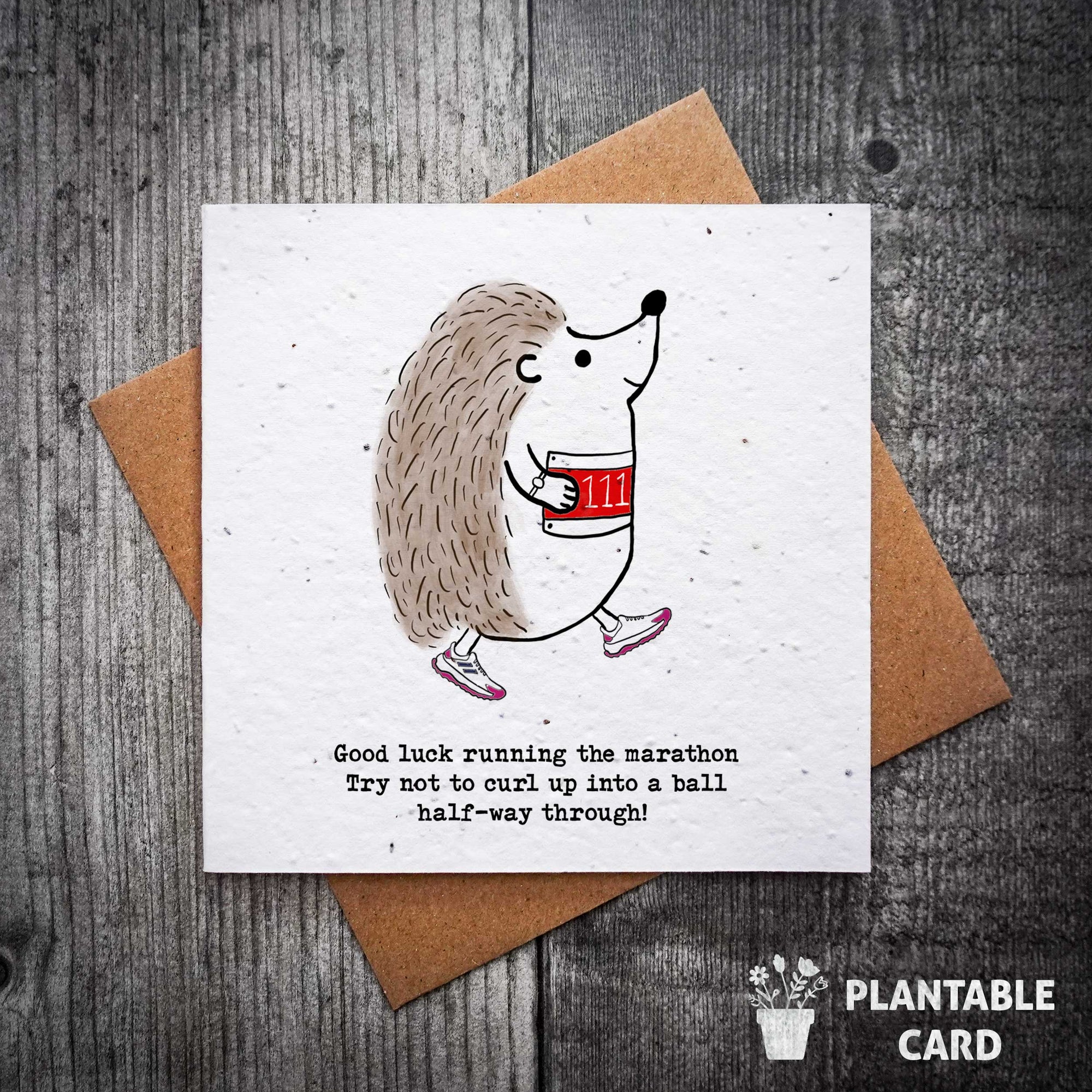 You're On A Roll Funny Marathon Running Good Luck Plantable Card