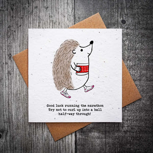 You're On A Roll Funny Marathon Running Good Luck Plantable Card