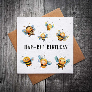 Happ-Bee Birthday Plantable Wildflower Birthday Card | Cards For Bees