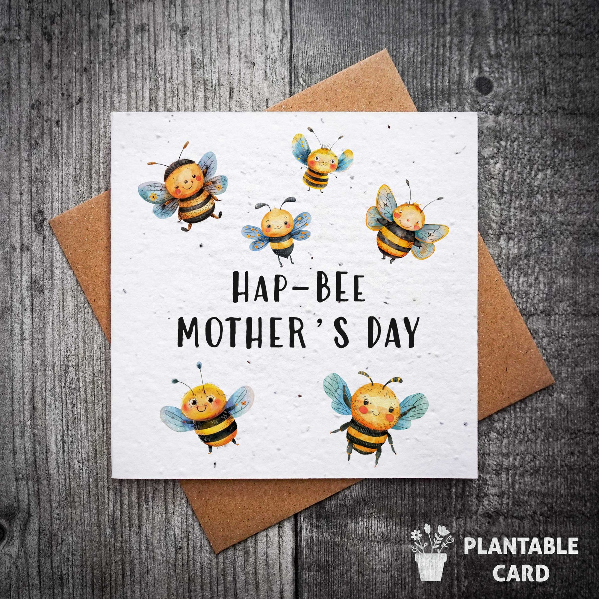 Happ-Bee Mother's Day Plantable Wildflower Mother's Day Card | Cards For Bees