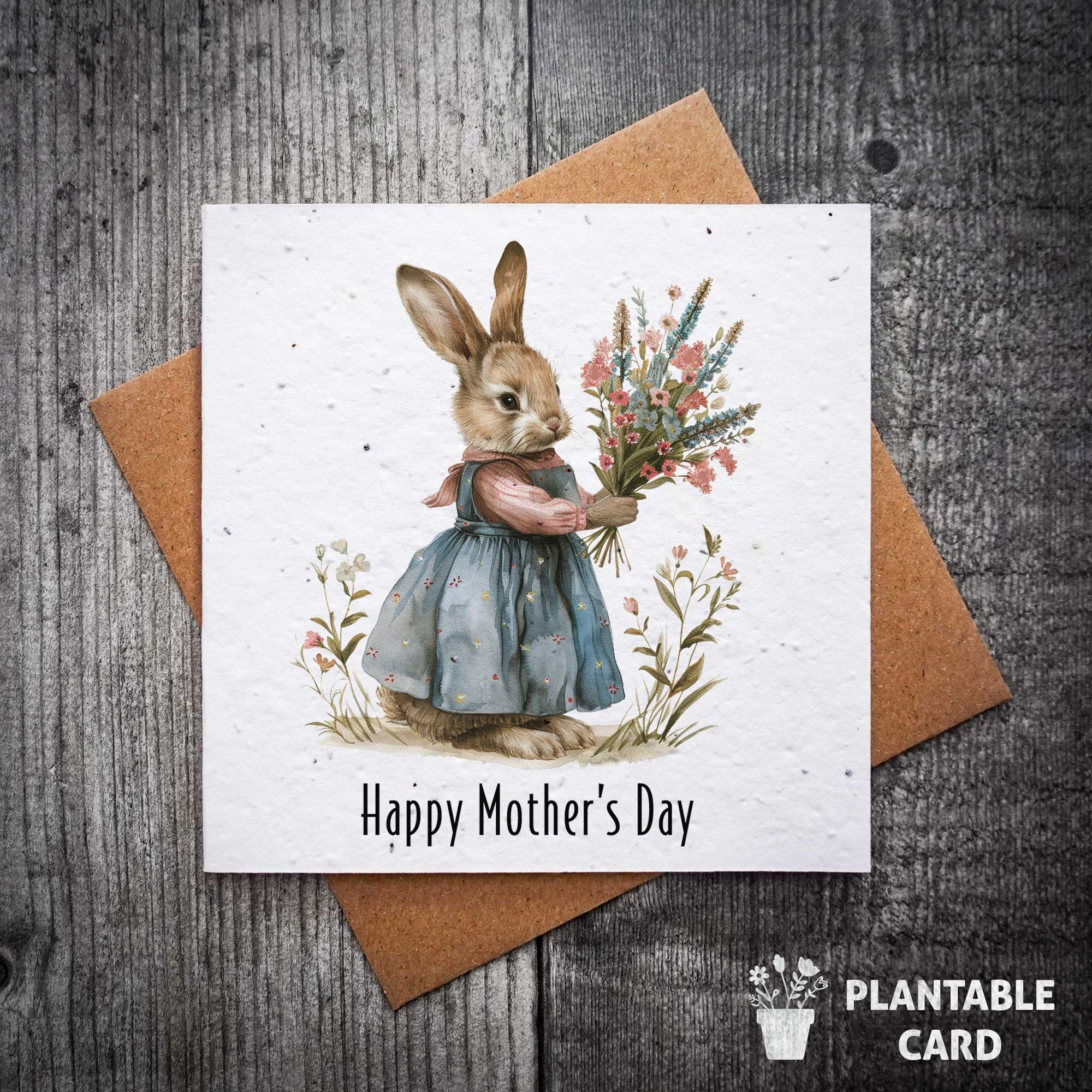 Bunny’s Handpicked Blooms Mother's Day Card | Plantable Mother's Day Card