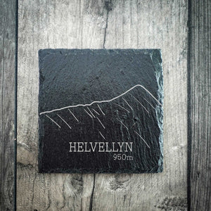 Helvellyn Slate Summit Line Art Coaster