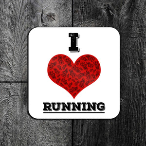 I Love Running Coaster – Heart Running Gift for Running Enthusiasts