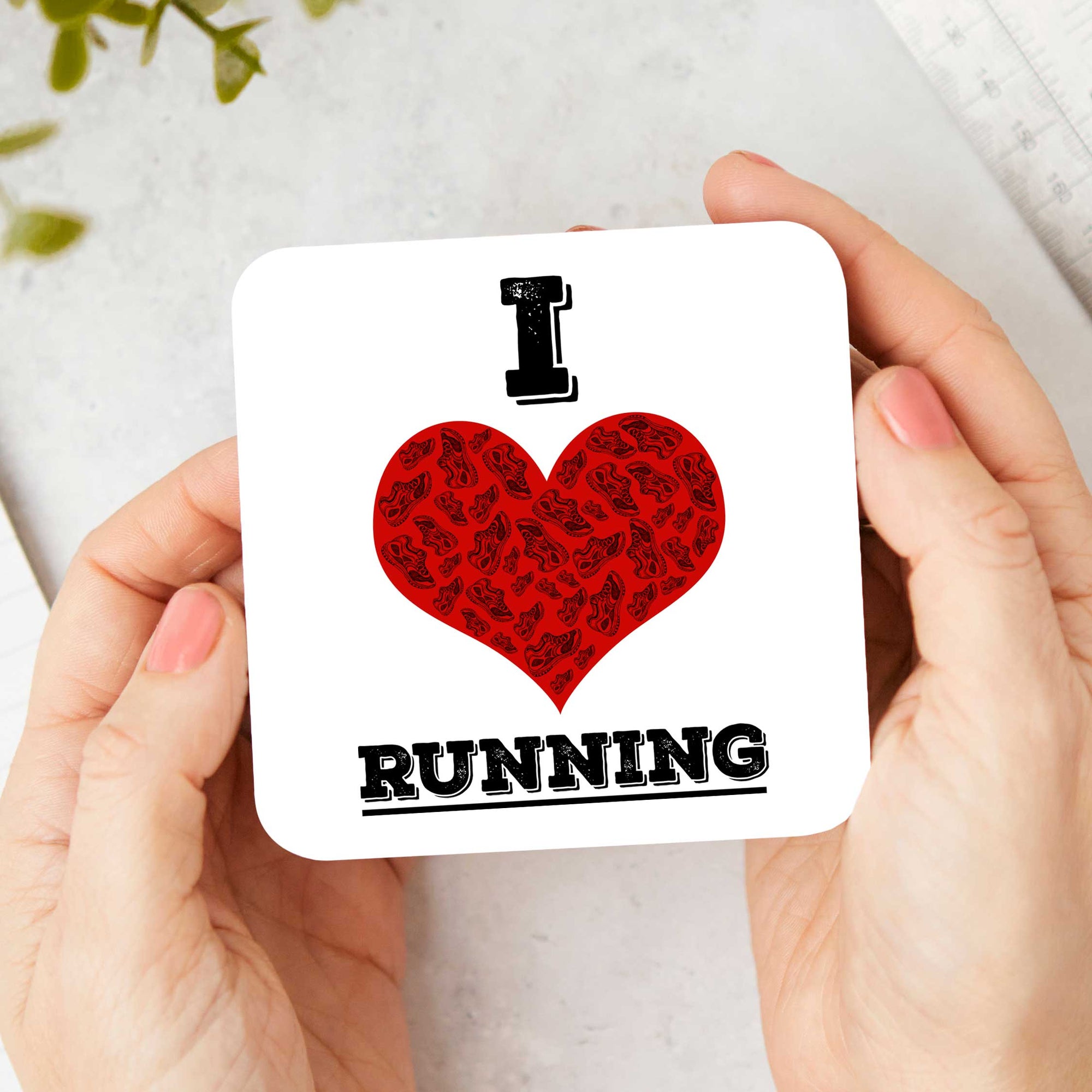 I Love Running Coaster – Heart Running Gift for Running Enthusiasts