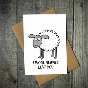 I Wool Always Love You Cute Sheep Valentine's Card