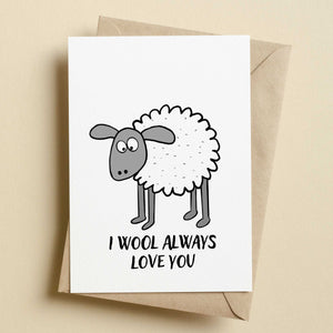 I Wool Always Love You Cute Sheep Valentine's Card