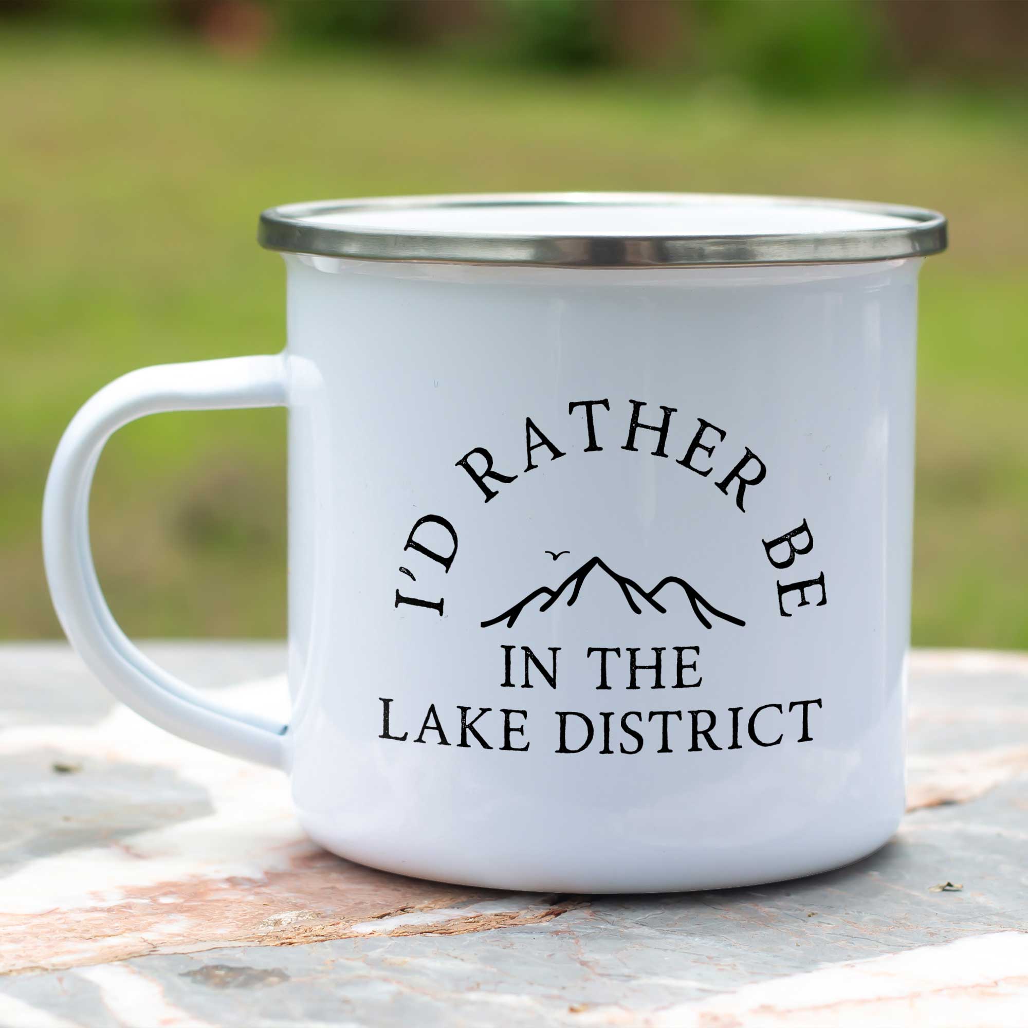 Enamel Camping Mug with Lake District Vintage Logo