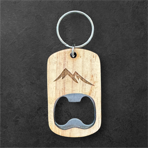 Wooden Mountains Bottle Opener Key Ring