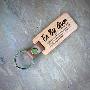 Yorkshire Quotes Wooden Keyring – Funny Sayings with Definitions