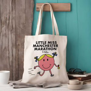 Super Cute Personalised Little Miss Marathon (Or Any Other Race) Tote Bag