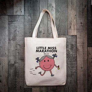 Super Cute Personalised Little Miss Marathon (Or Any Other Race) Tote Bag