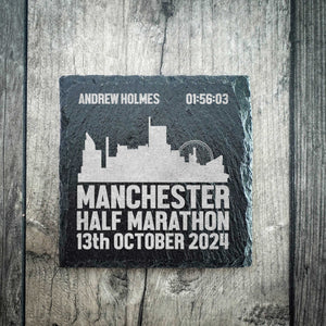 Personalised Manchester Half Marathon Coaster - Skyline