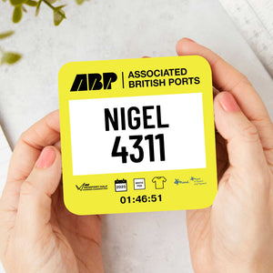 Official Newport Marathon Festival 2025 Personalised Race Bib Coasters