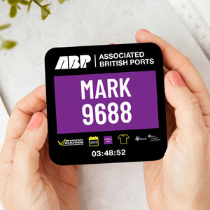 Official Newport Marathon Festival 2025 Personalised Race Bib Coasters