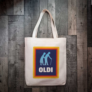 Oldi Tote Bag – Fun Play on Aldi Logo, Ideal Gift for All Ages