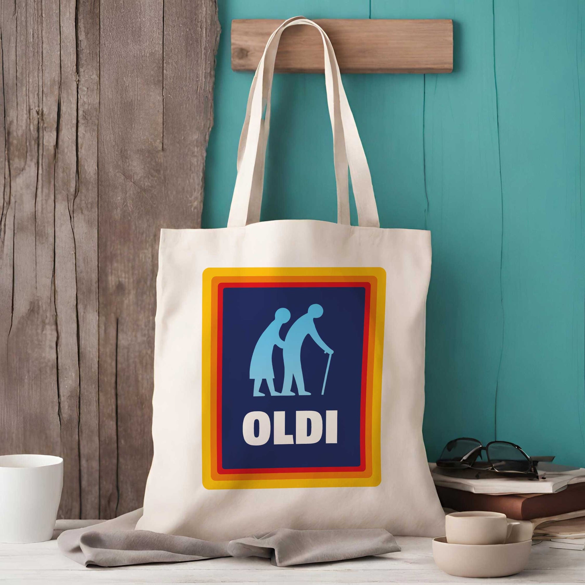 Oldi Tote Bag – Fun Play on Aldi Logo, Ideal Gift for All Ages