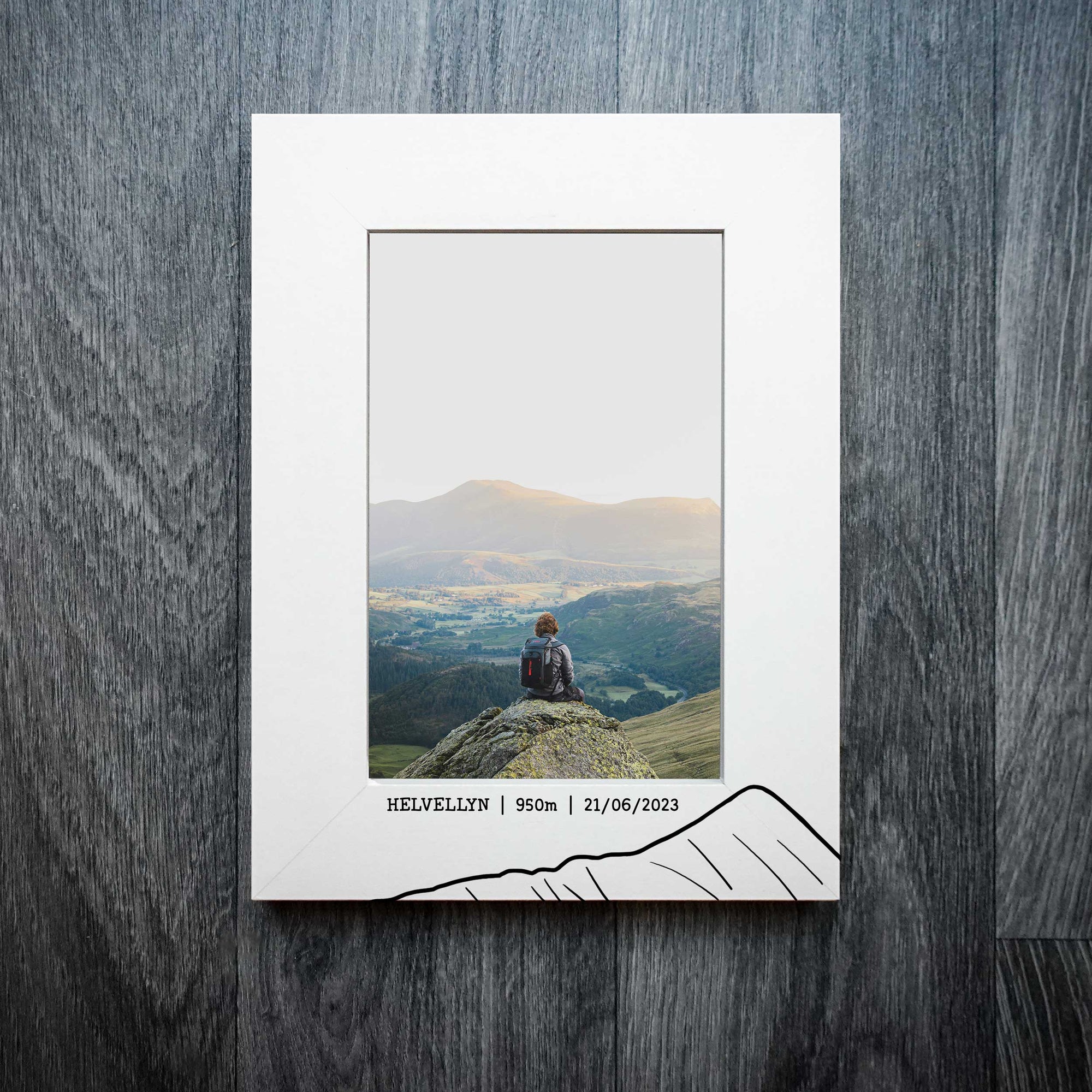 Personalised Helvellyn Summit Laser Engraved Frame