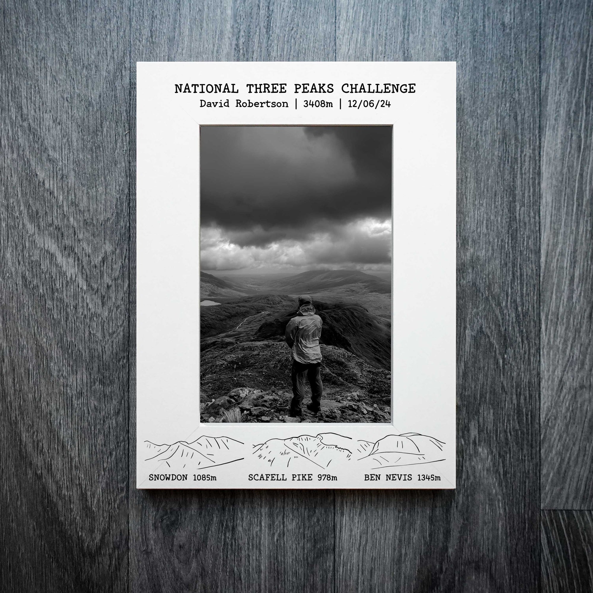 National Three Peaks Personalised Laser Engraved Frame