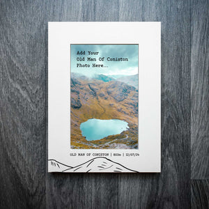 Personalised Old Man Of Coniston Summit Laser Engraved Frame