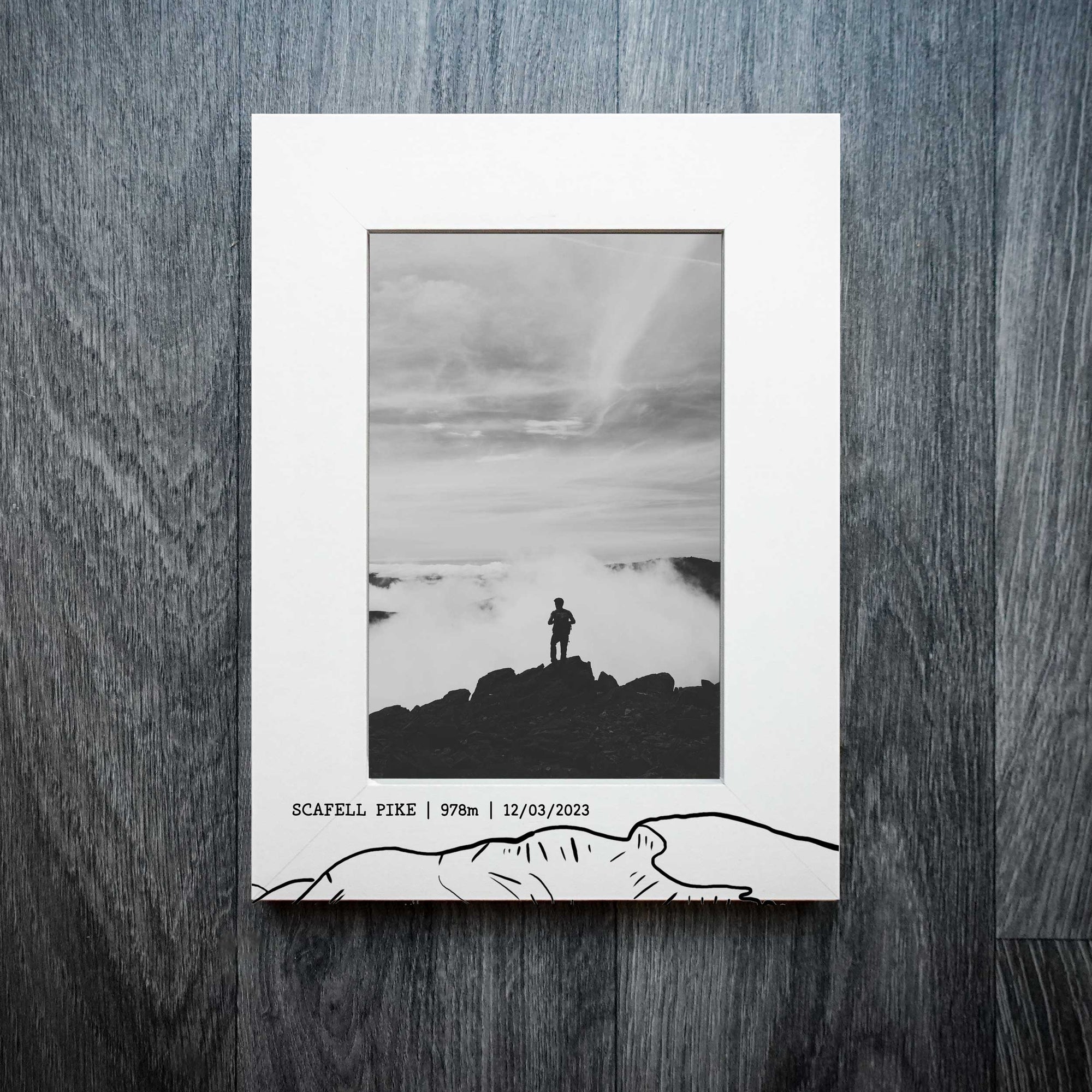 Personalised Scafell Pike Summit Laser Engraved Frame