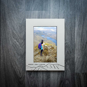 Personalised Snowdon/Yr Wyddfa Summit Laser Engraved Frame