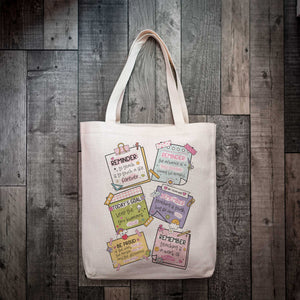 Personalised Positive Post It Notes Funny Teacher Tote Bag