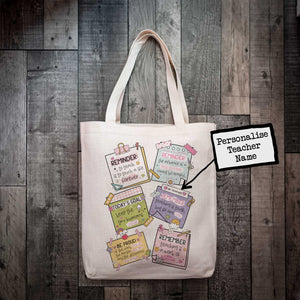 Personalised Positive Post It Notes Funny Teacher Tote Bag