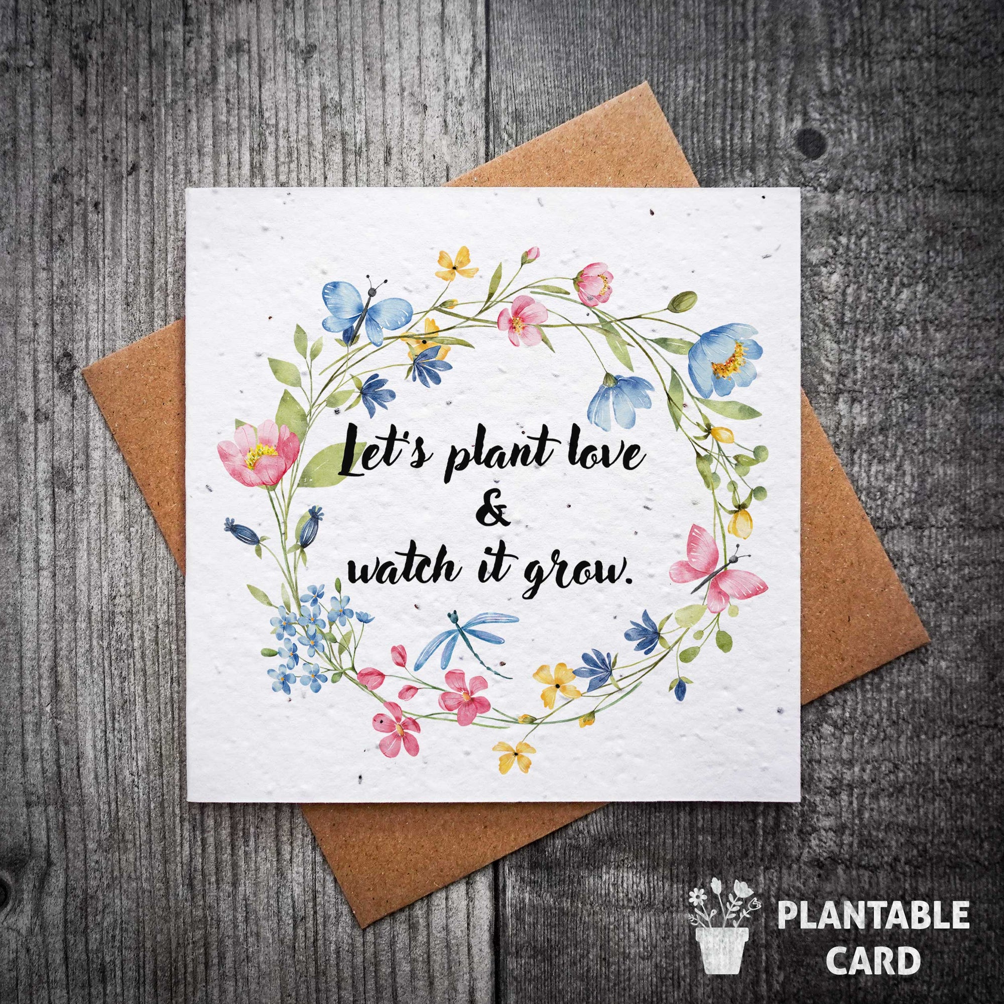 Let's Plant Love And Watch It Grow | Plantable Seed Valentine's Card